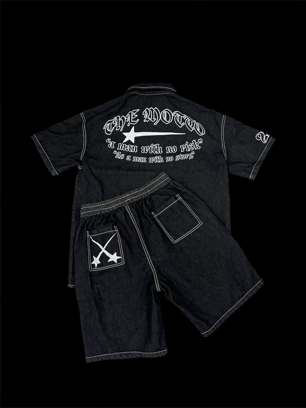 “THE MOTTO” Denim Co-ord Short set