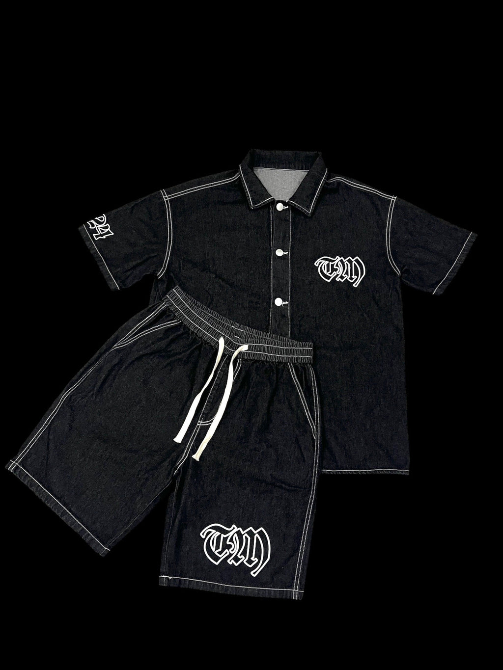 “THE MOTTO” Denim Co-ord Short set